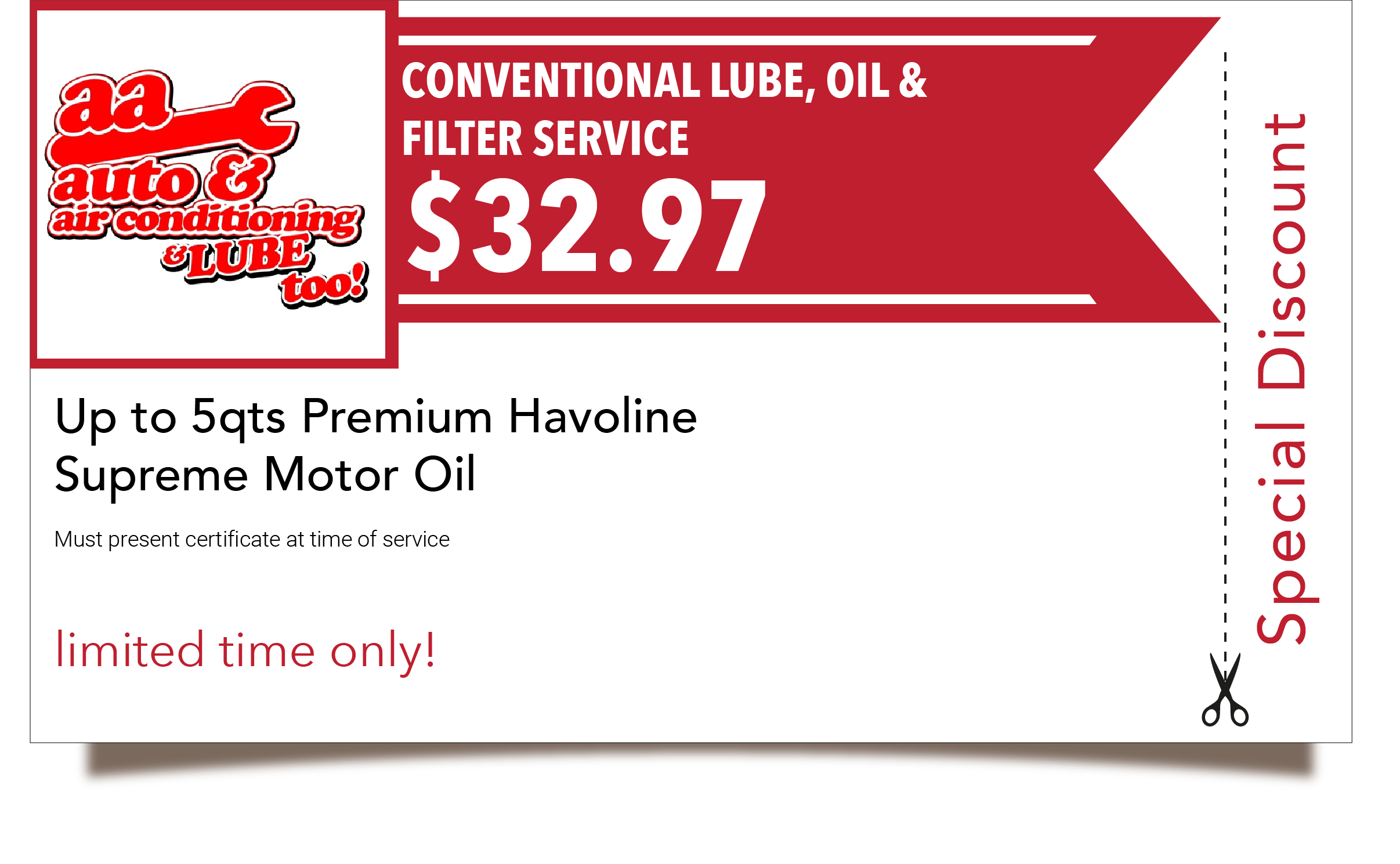 aa Auto Air Coupon Lube Service